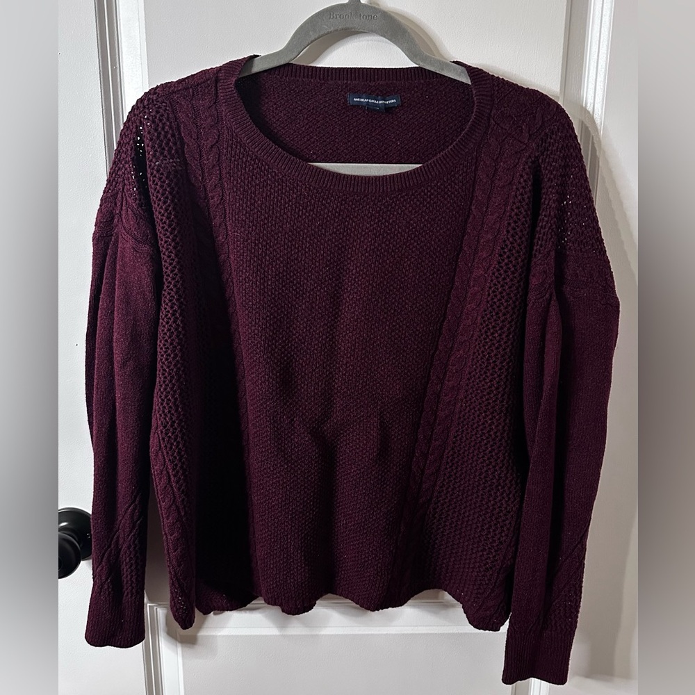 American Eagle Outfitters Deep Burgundy Sweater